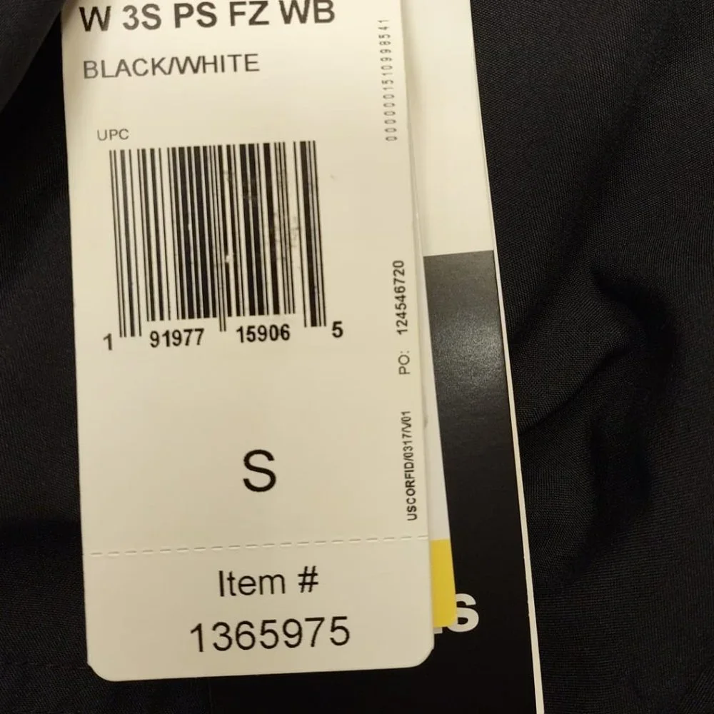 ADIDAS Women Full Zip Hoodie Windbreaker Lightweight Jacket 3 Stripe -Black - Picture 7 of 7